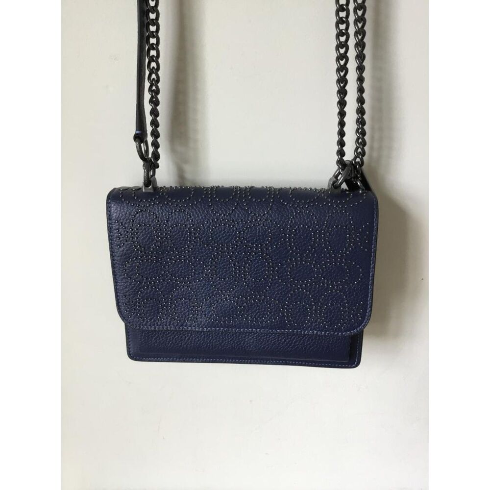 Coach Klare Crossbody in True Navy Pebble Leather w/Signature Studded Rivets